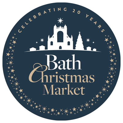 Graphic of Bath Abbey with the words "Bath Christmas Market" underneath